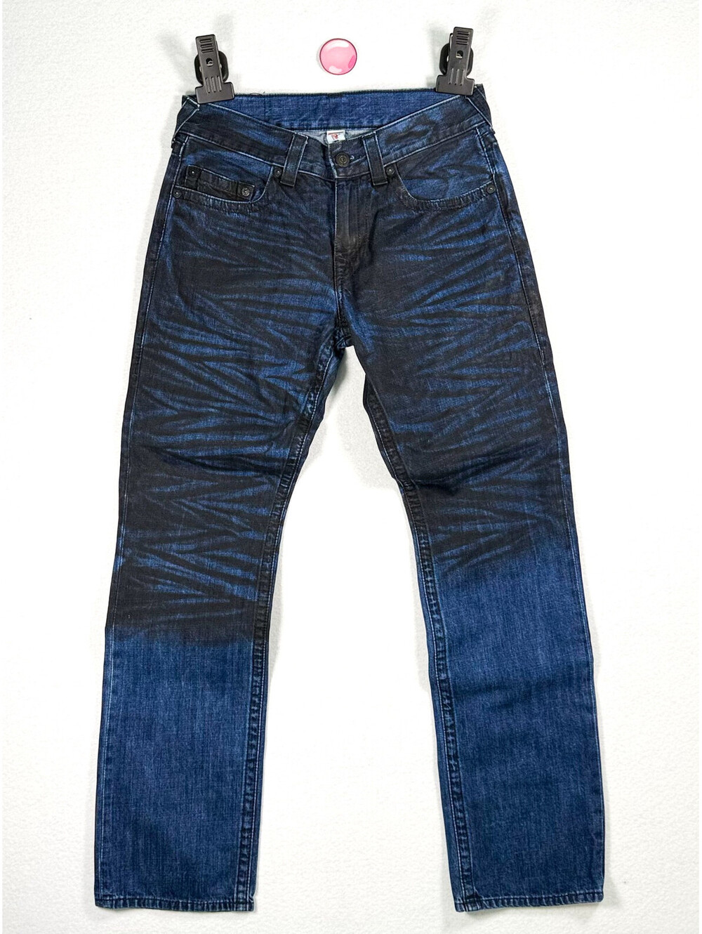 True Religion Tiger Print Straight Jeans Streetwear Men 32